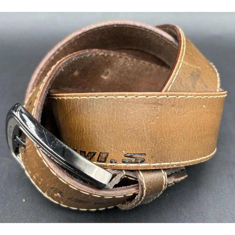 Vintage Levi Strauss & Co Belt Men's Size 36 Brown Leather Made USA Work Casual
